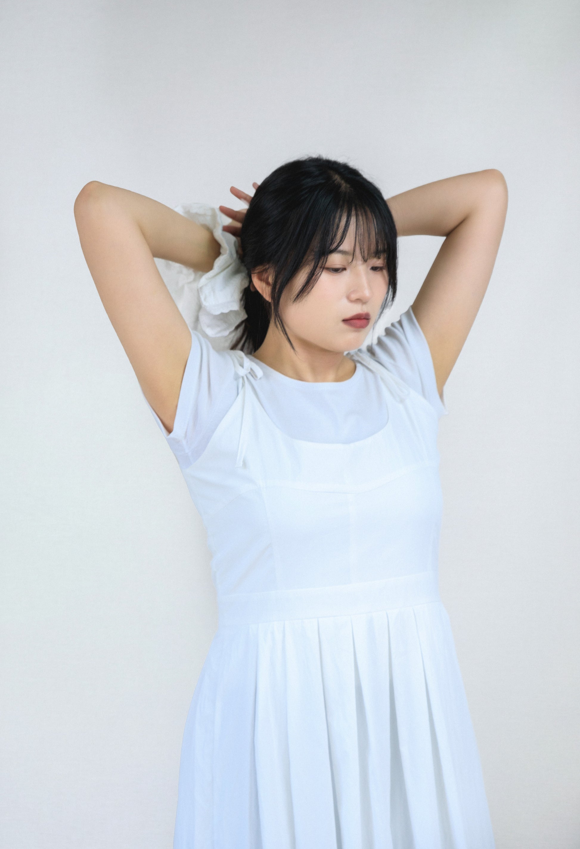 Sleeveless Pleated Long Dress