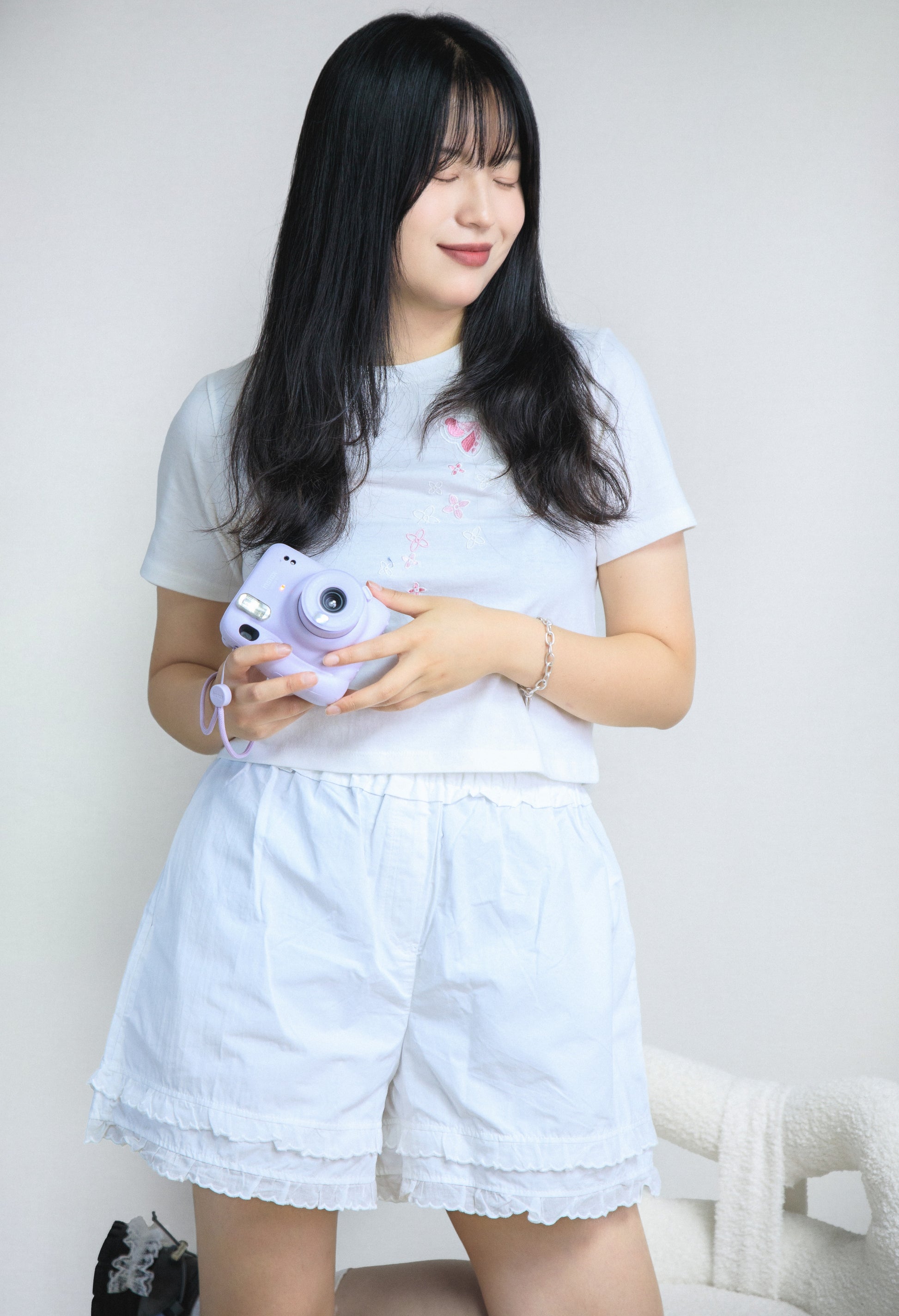 Butterfly Flower Embroidered T-shirt