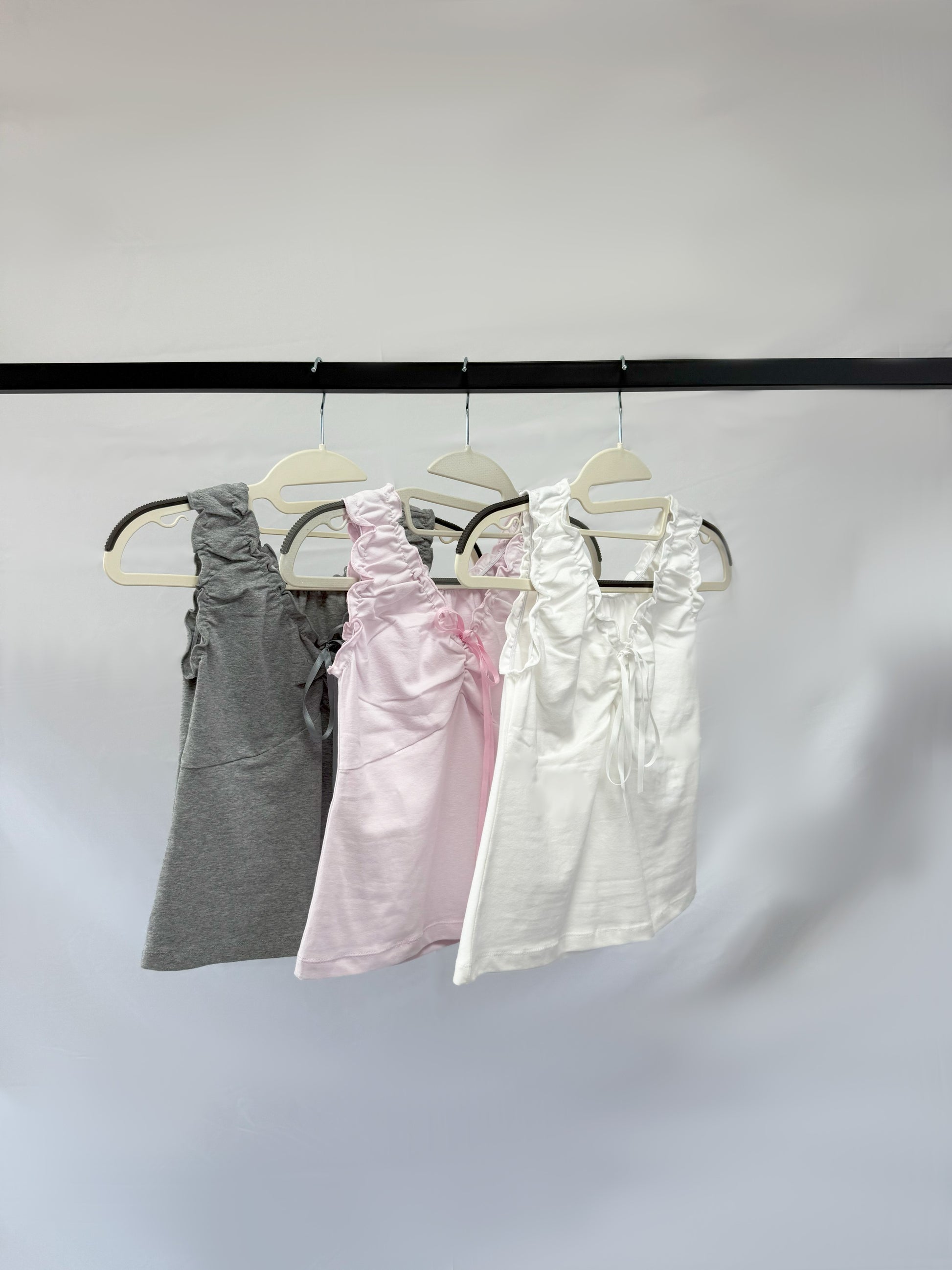 Rosy Ruffle Shirred Top