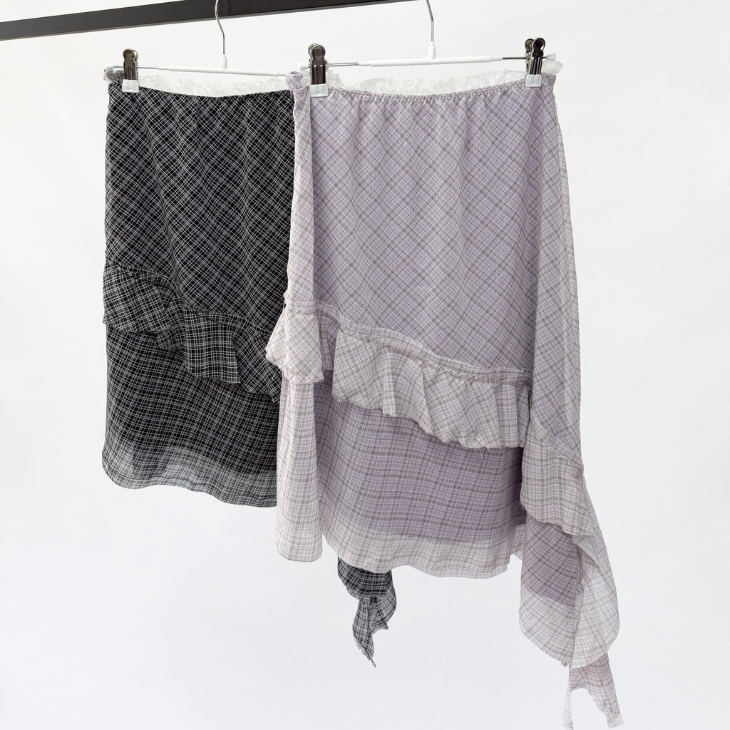 Pattern Frilled Lace Banding Skirt