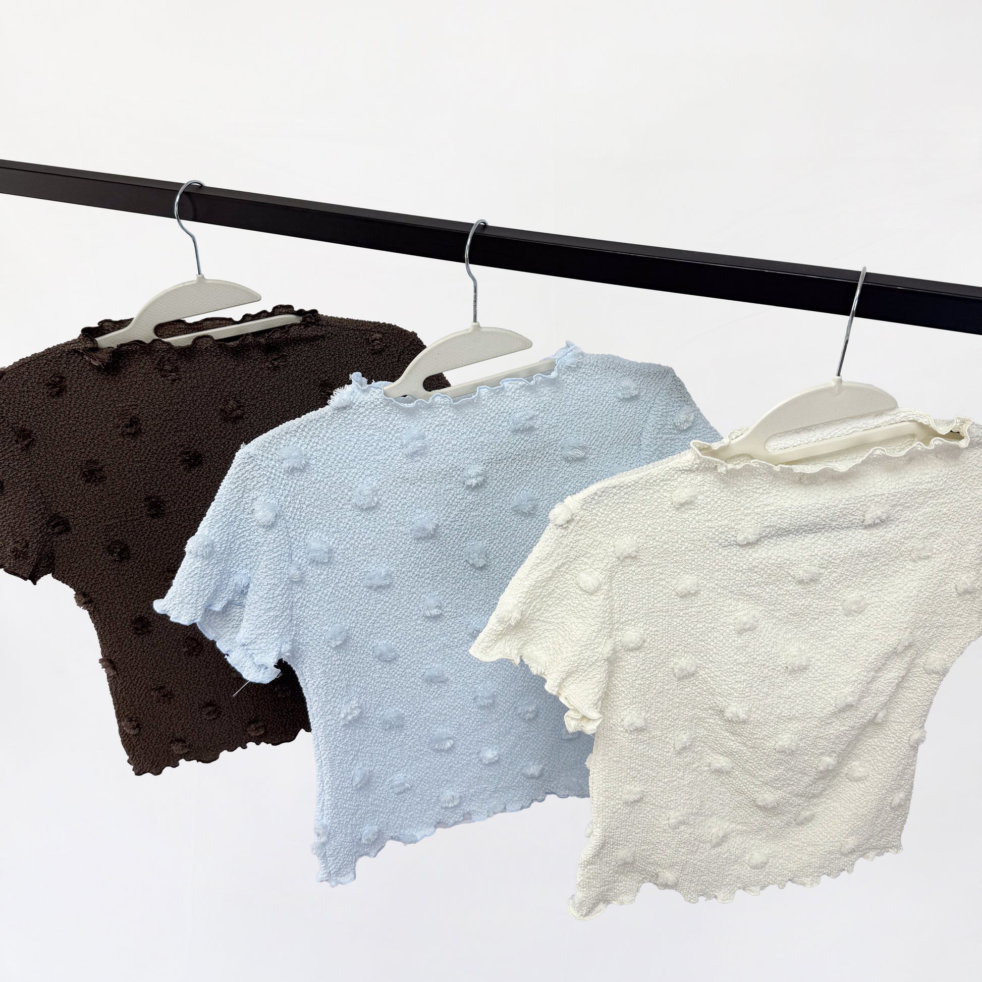 Lace Jacquard Mock Neck T-shirt
