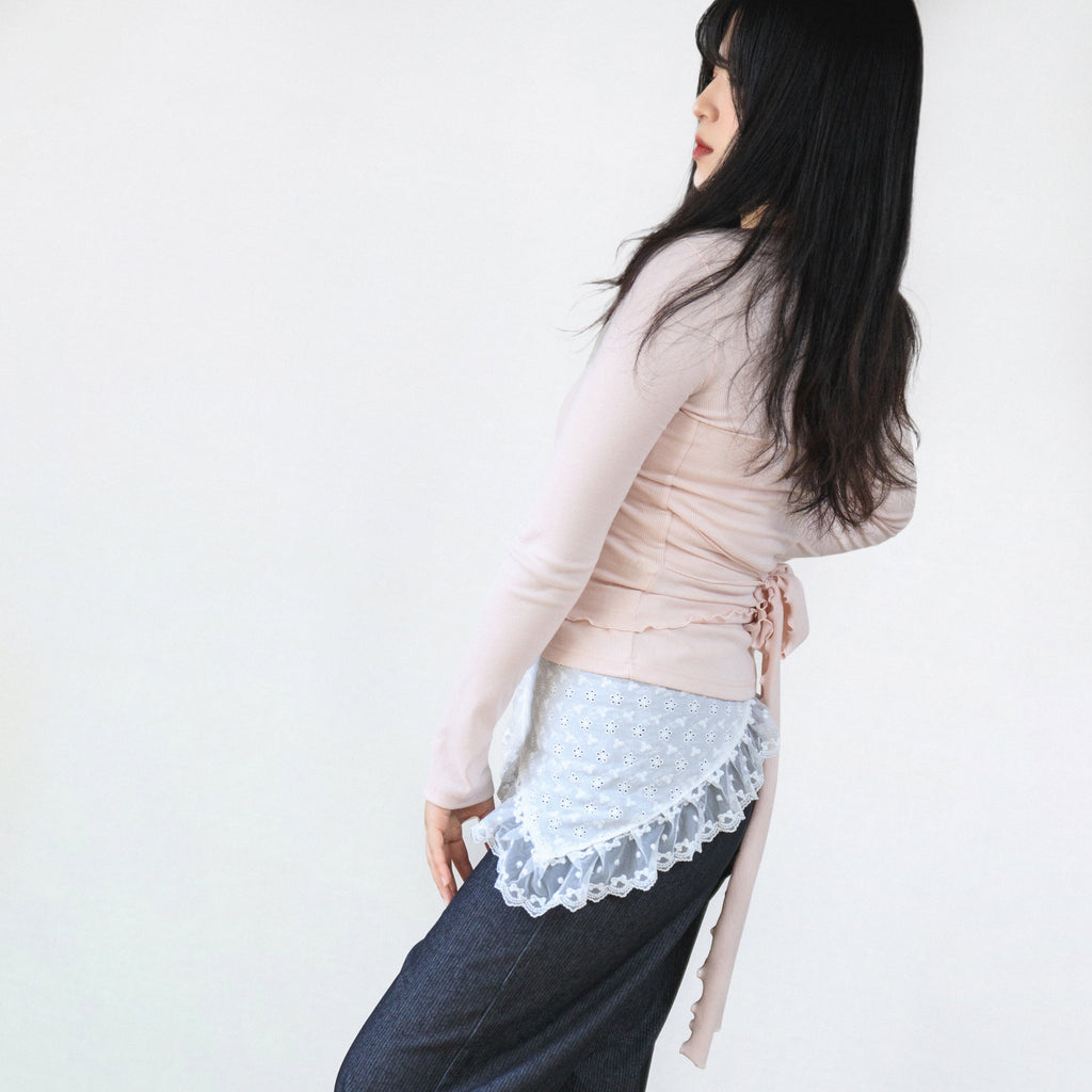 Sweet Top(Settable Bustier Sheer T-shirt Layered)