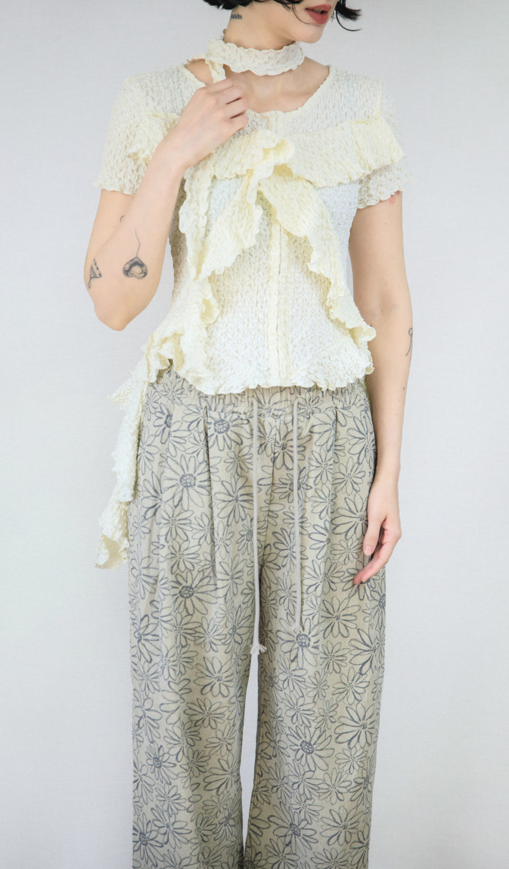 Floral Banding Jogger Long Loose Fit Pants
