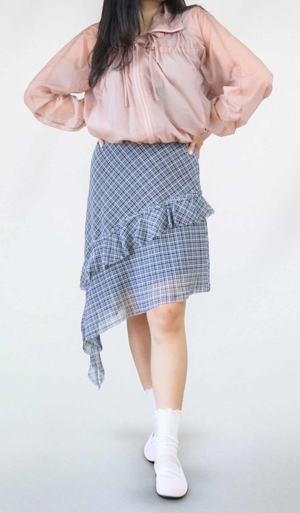 Pattern Frilled Lace Banding Skirt