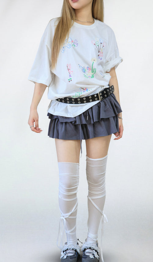 Animal printed loose-fit oversized short-sleeve T-shirt