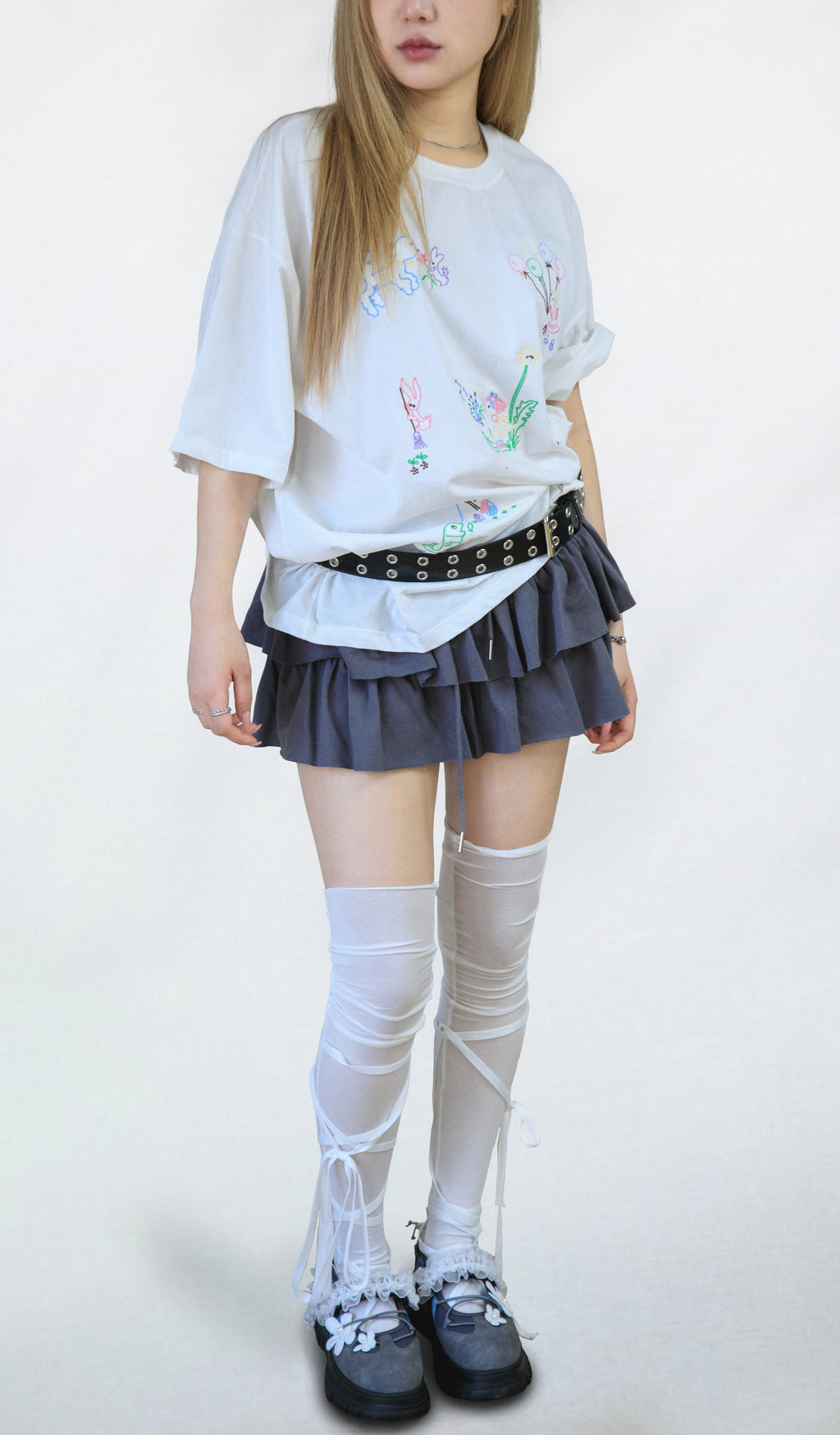 Animal printed loose-fit oversized short-sleeve T-shirt