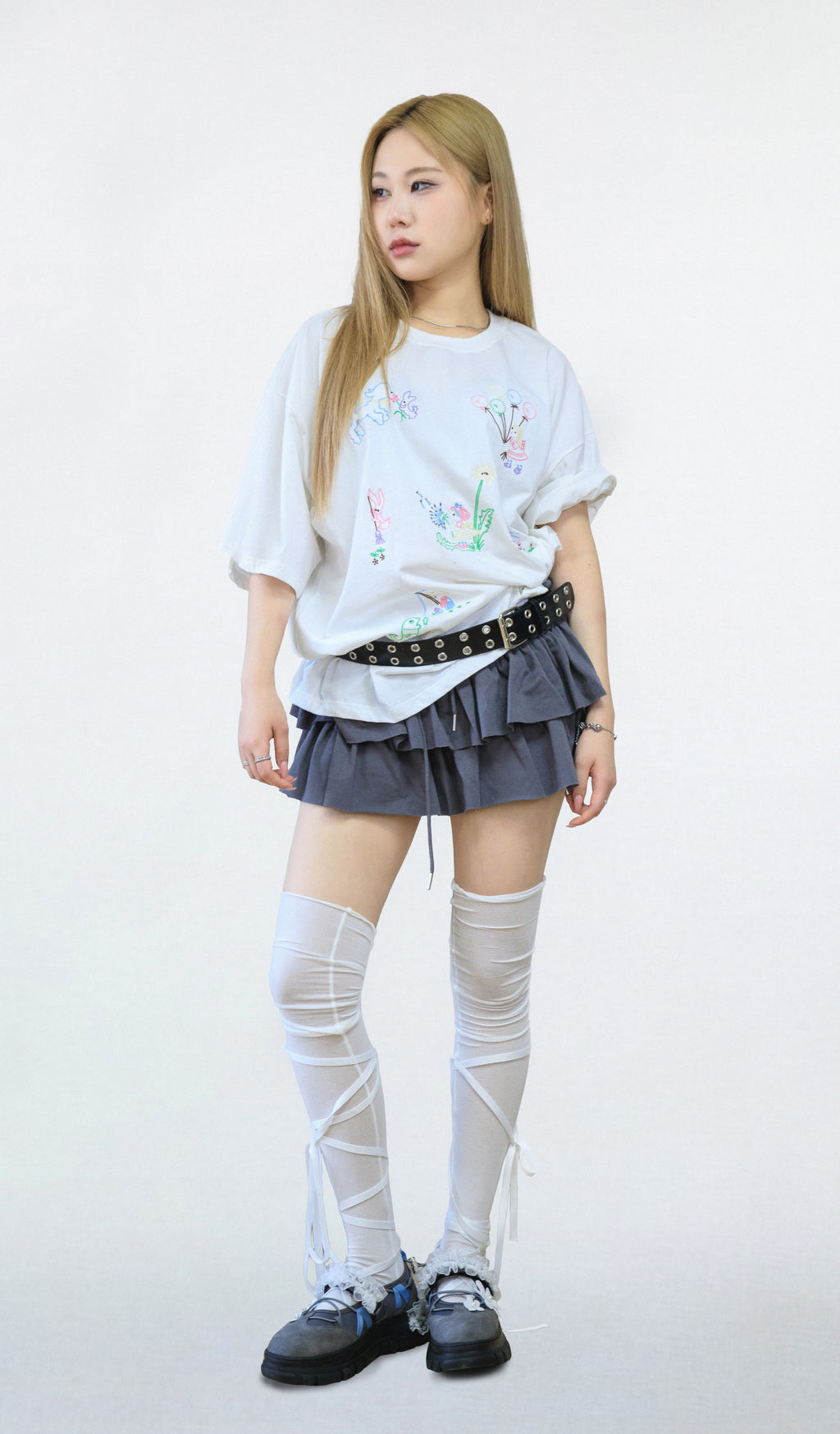 Animal printed loose-fit oversized short-sleeve T-shirt