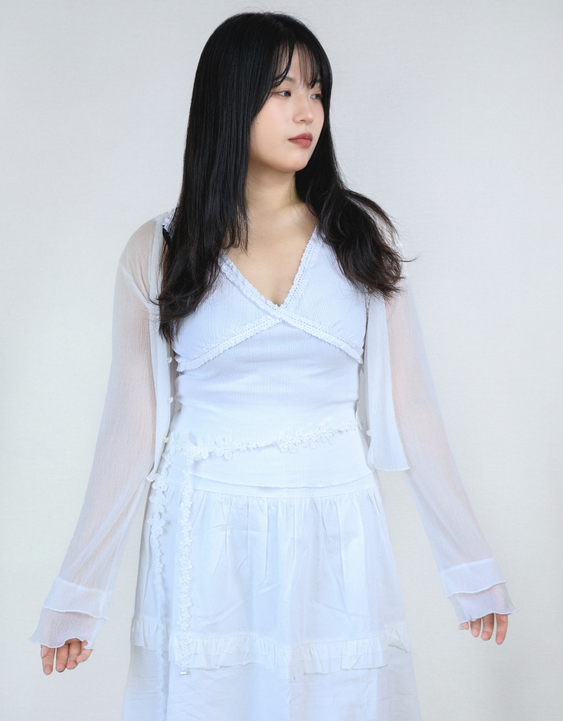 Spring floral belt lace flower layered embroidery