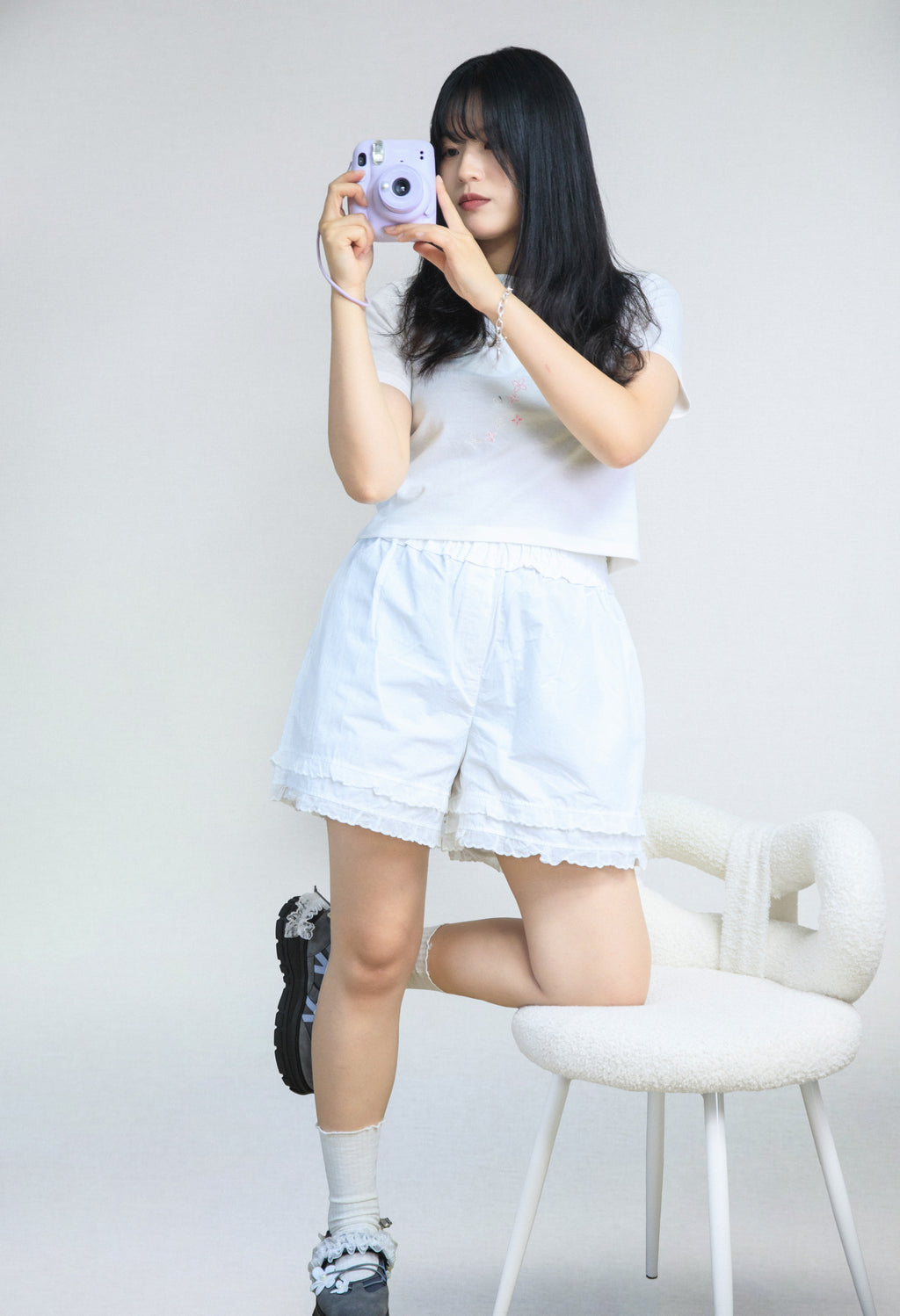 Two-tier pants with frills