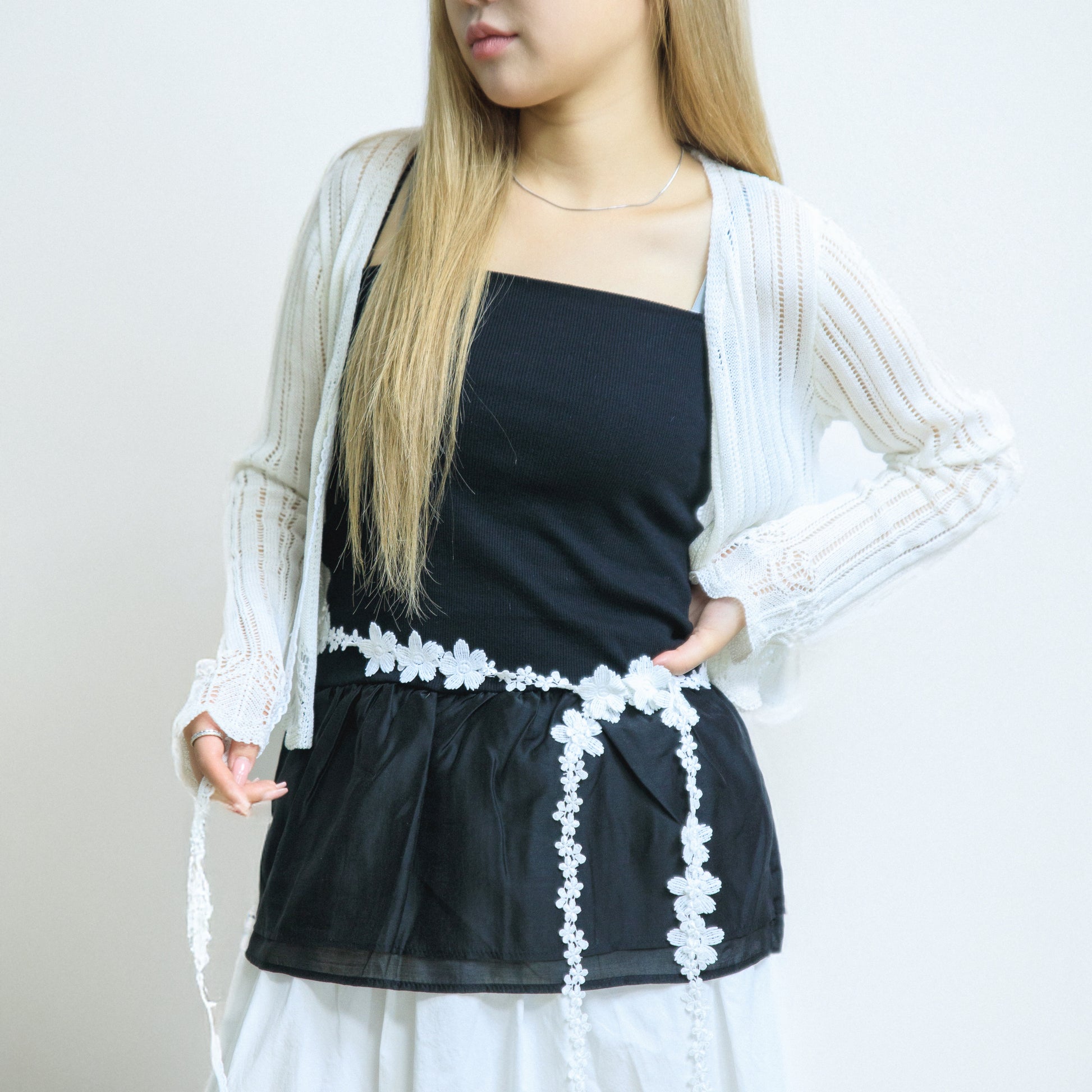 Spring floral belt lace flower layered embroidery