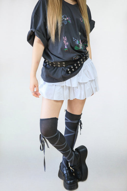 Animal printed loose-fit oversized short-sleeve T-shirt
